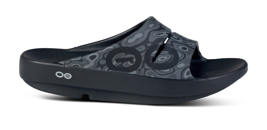 靴 OOahh Sport - Black Water Camo Oofos OOAHH SPORT SLIDE BLACK WATER CAMO