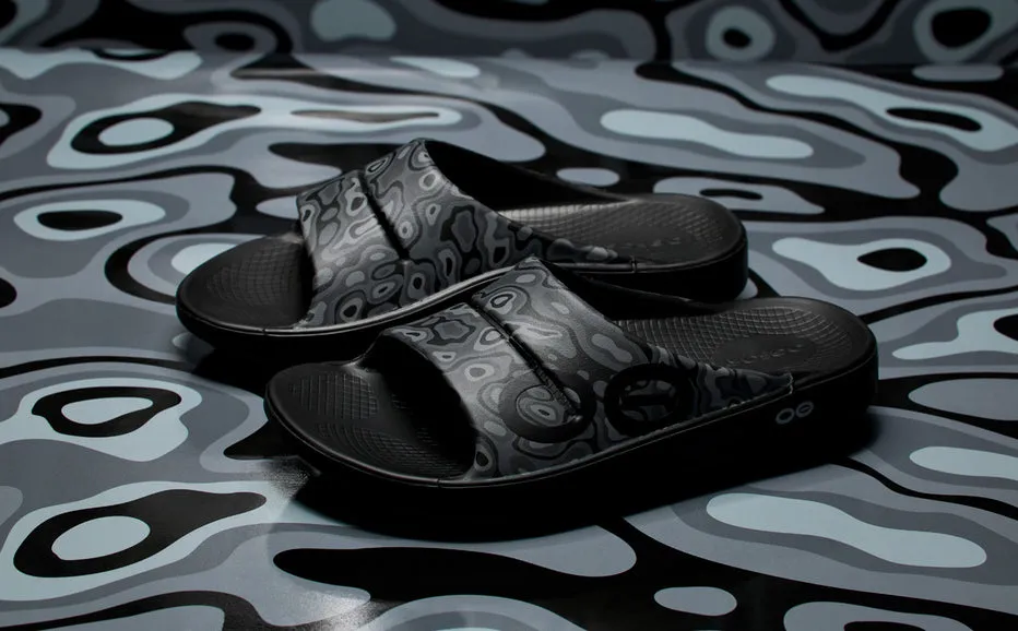 Oofos OOAHH SPORT SLIDE BLACK WATER CAMO
