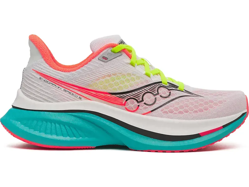 Saucony WOMENS ENDORPHIN SPEED 5 WHITE/MUTANT