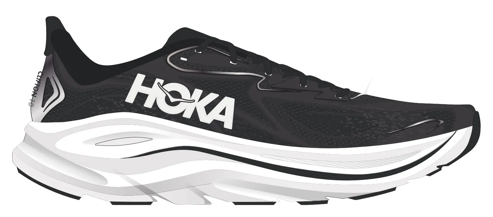 Hoka Clifton 10 black white mens sneakers shoes new in box 11.5D Hoka Clifton 10 shoes Hoka One 11.5 (44.5) | Mercari main image 4